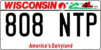 WI license plate 808NTP