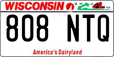 WI license plate 808NTQ