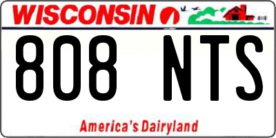 WI license plate 808NTS