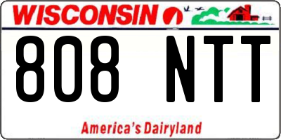 WI license plate 808NTT