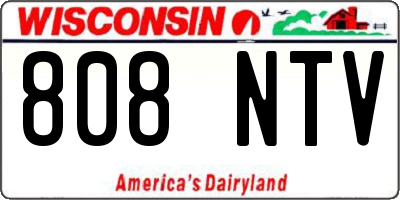 WI license plate 808NTV
