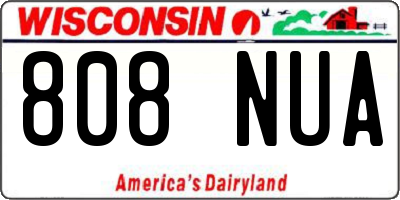 WI license plate 808NUA