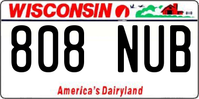 WI license plate 808NUB