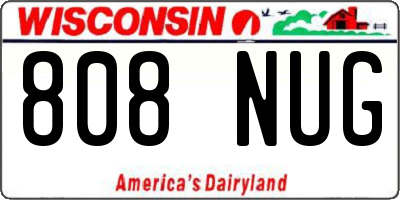 WI license plate 808NUG