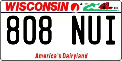WI license plate 808NUI