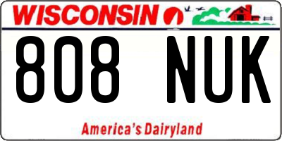 WI license plate 808NUK