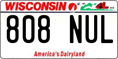 WI license plate 808NUL
