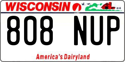 WI license plate 808NUP