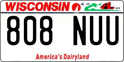 WI license plate 808NUU