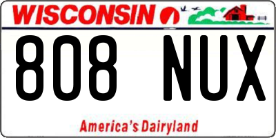 WI license plate 808NUX