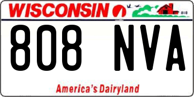 WI license plate 808NVA