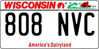 WI license plate 808NVC