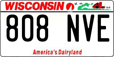 WI license plate 808NVE