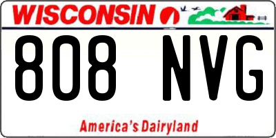 WI license plate 808NVG