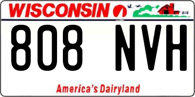 WI license plate 808NVH