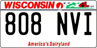 WI license plate 808NVI