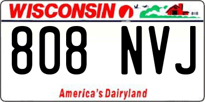 WI license plate 808NVJ