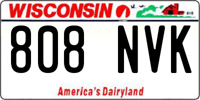 WI license plate 808NVK