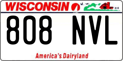 WI license plate 808NVL