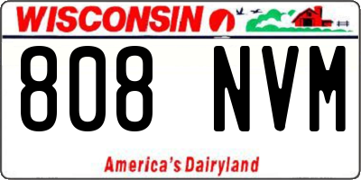 WI license plate 808NVM