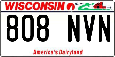 WI license plate 808NVN