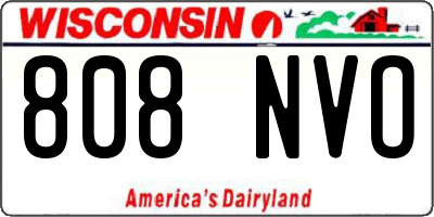 WI license plate 808NVO