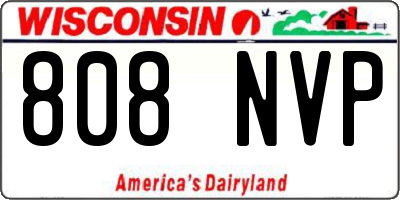 WI license plate 808NVP
