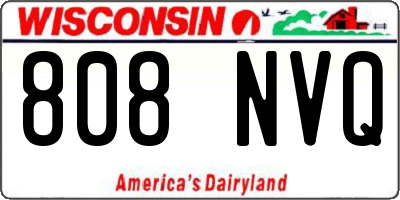 WI license plate 808NVQ