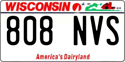 WI license plate 808NVS