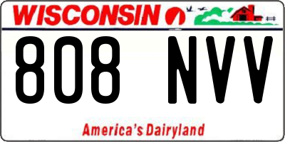 WI license plate 808NVV