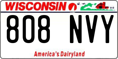 WI license plate 808NVY