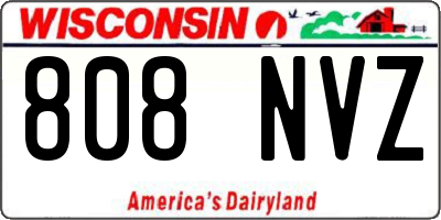 WI license plate 808NVZ