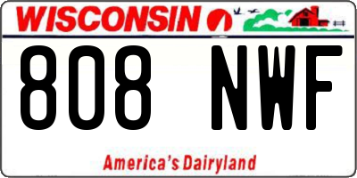 WI license plate 808NWF