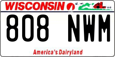 WI license plate 808NWM