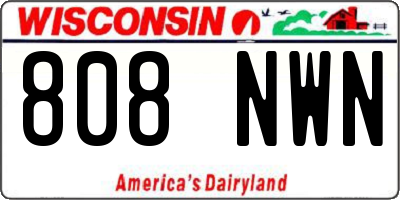 WI license plate 808NWN