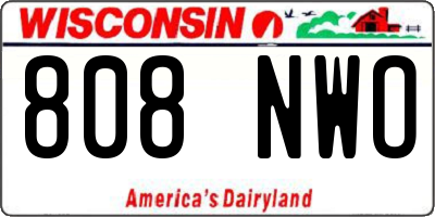 WI license plate 808NWO