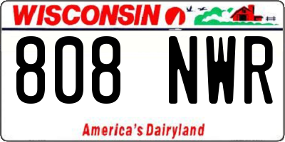 WI license plate 808NWR