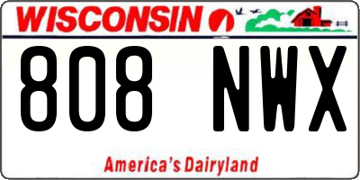 WI license plate 808NWX