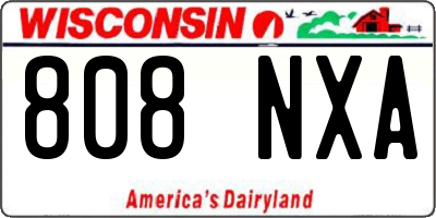 WI license plate 808NXA