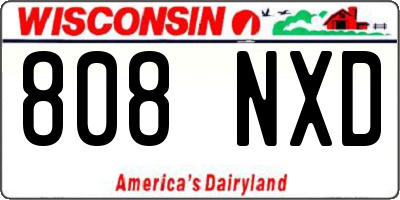 WI license plate 808NXD