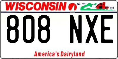 WI license plate 808NXE