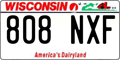 WI license plate 808NXF