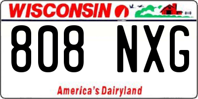 WI license plate 808NXG