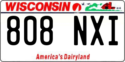 WI license plate 808NXI