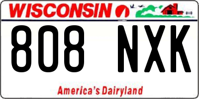 WI license plate 808NXK