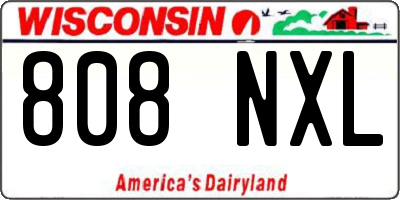 WI license plate 808NXL