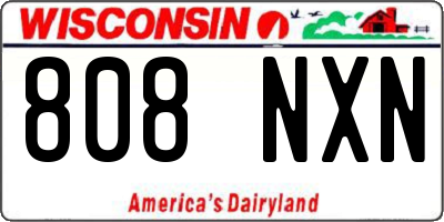 WI license plate 808NXN