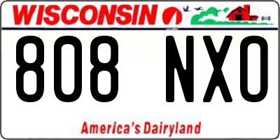 WI license plate 808NXO
