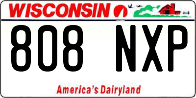 WI license plate 808NXP