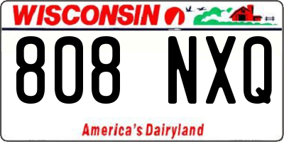 WI license plate 808NXQ
